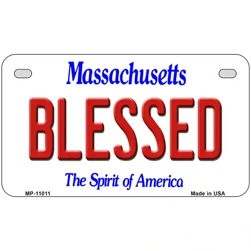 Blessed Massachusetts Metal Novelty License Plate 7" x 4" (MP)