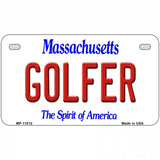 Golfer Massachusetts Metal Novelty License Plate 7" x 4" (MP)