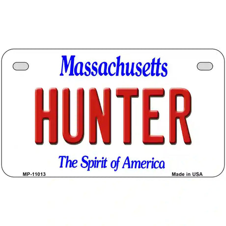 Hunter Massachusetts Metal Novelty License Plate 7" x 4" (MP)