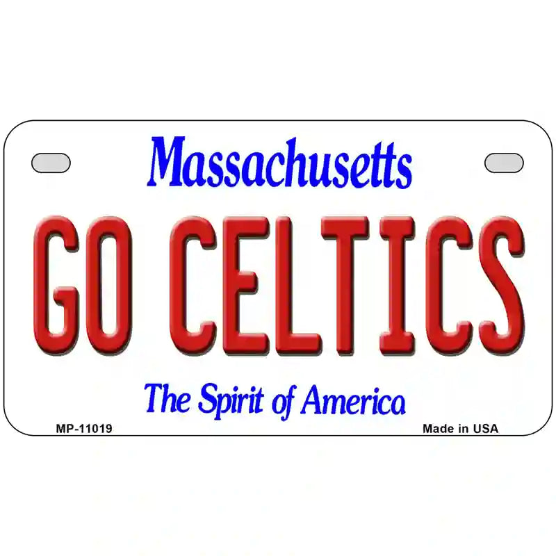 Go Celtics Massachusetts Metal Novelty License Plate 7" x 4" (MP)