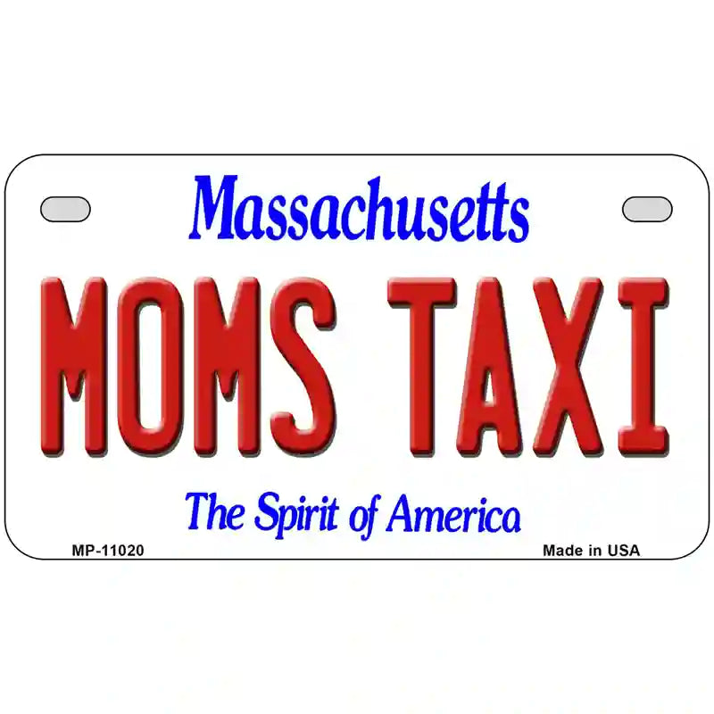 Moms Taxi Massachusetts Metal Novelty License Plate 7" x 4" (MP)