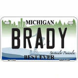 Brady Michigan Metal Novelty License Plate 7" x 4" (MP) / Yes