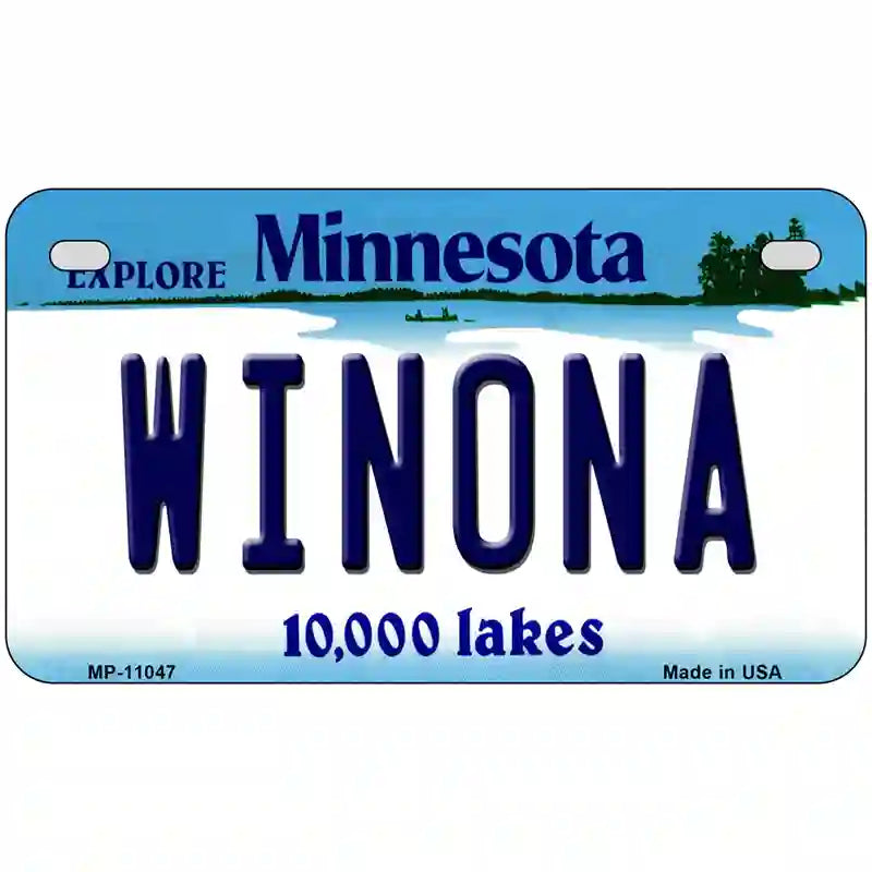 Winona Minnesota State Novelty License Plate 7" x 4" (MP)