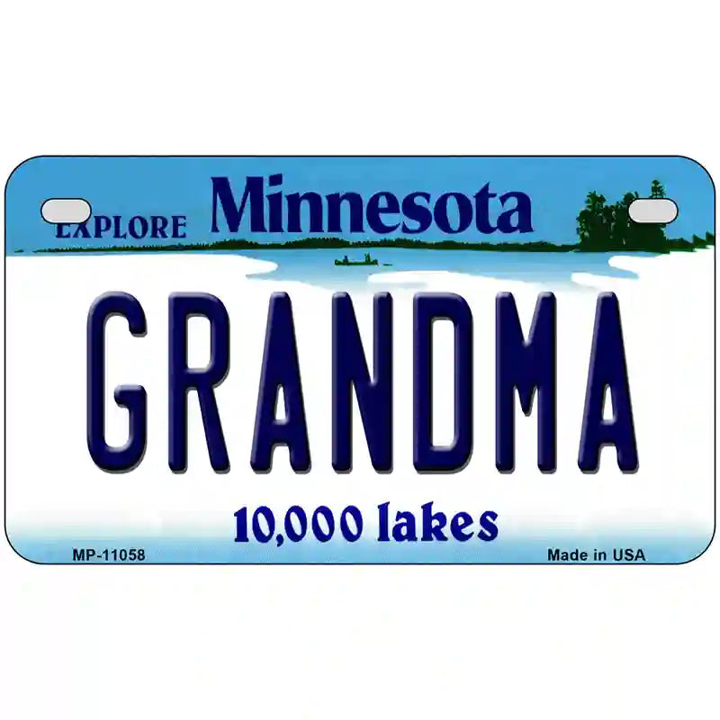 Grandma Minnesota State Novelty License Plate 7" x 4" (MP)