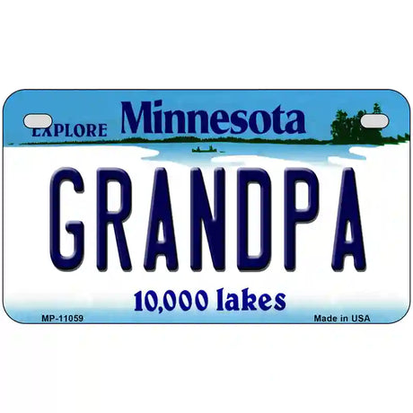 Grandpa Minnesota State Novelty License Plate 7" x 4" (MP)