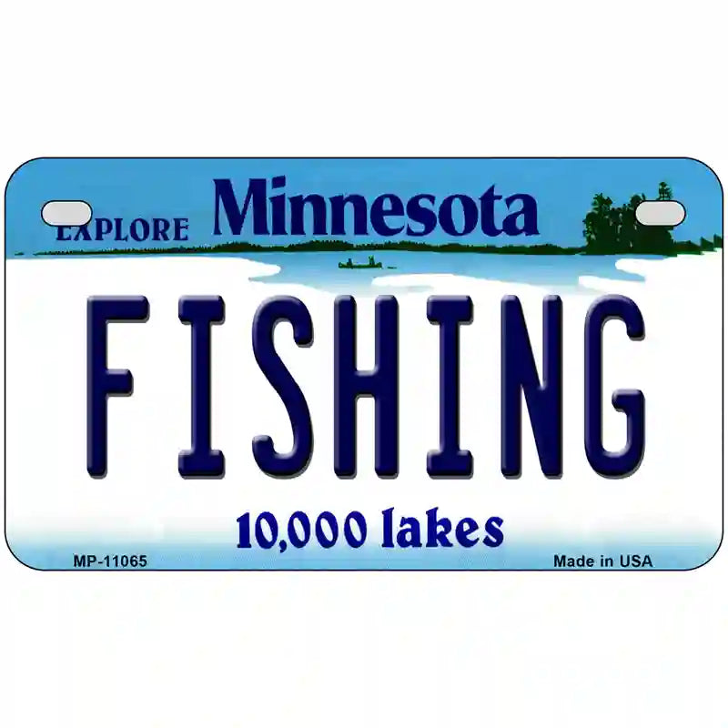 Fishing Minnesota State Novelty License Plate 7" x 4" (MP)