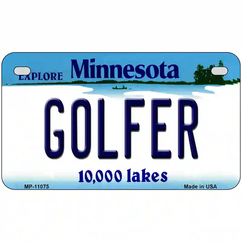 Golfer Minnesota State Novelty License Plate 7" x 4" (MP)