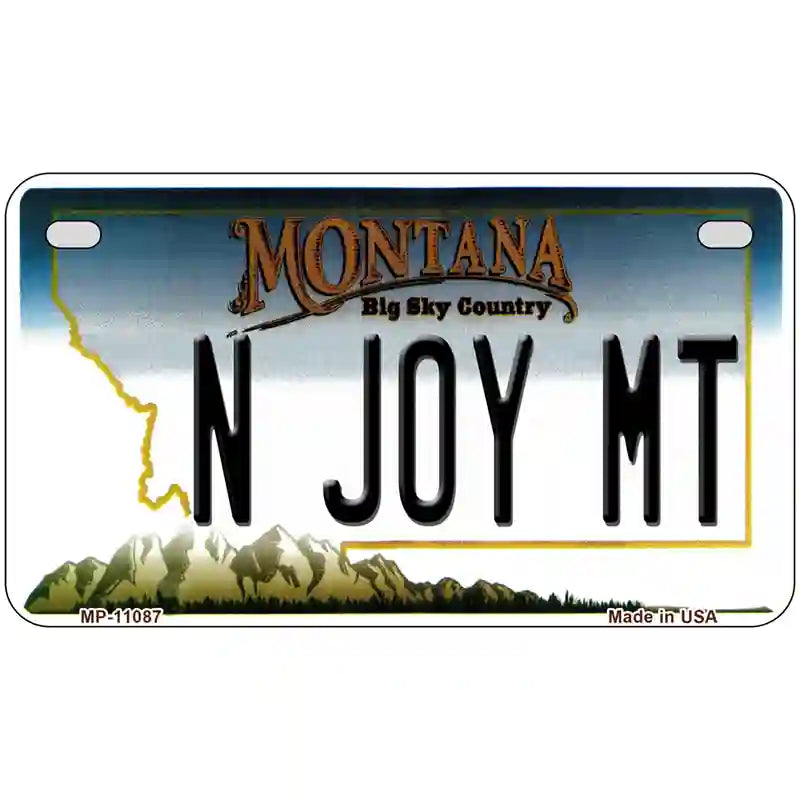 N Joy MT Montana State Novelty License Plate 7" x 4" (MP)