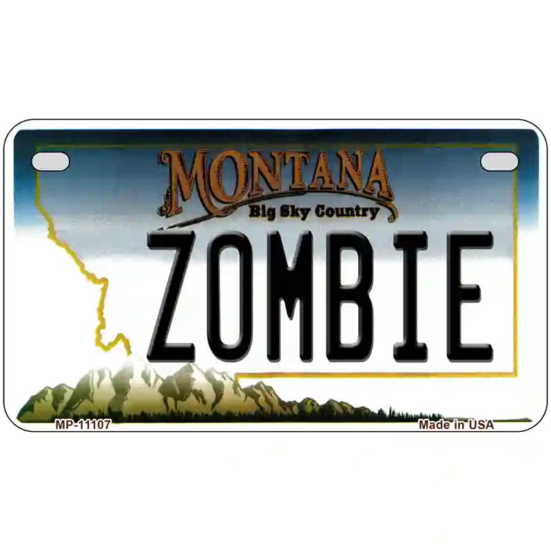 Zombie Montana State Novelty License Plate 7" x 4" (MP)