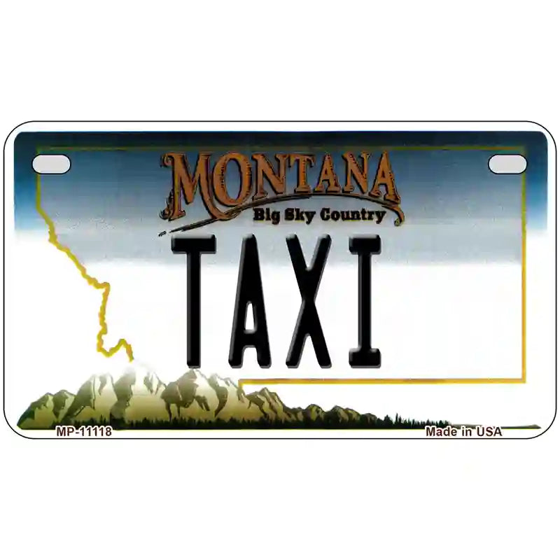 Taxi Montana State Novelty License Plate 7" x 4" (MP)