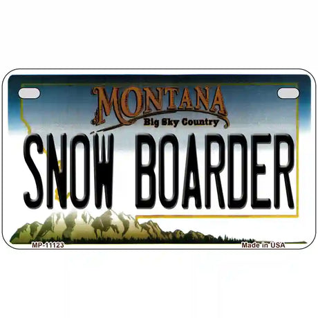 Snow Boarder Montana State Novelty License Plate 7" x 4" (MP)