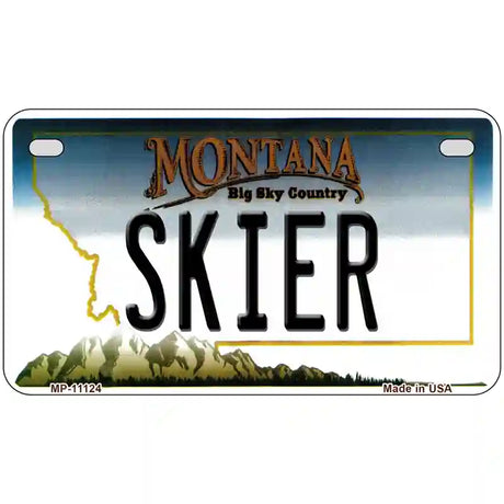 Skier Montana State Novelty License Plate 7" x 4" (MP)