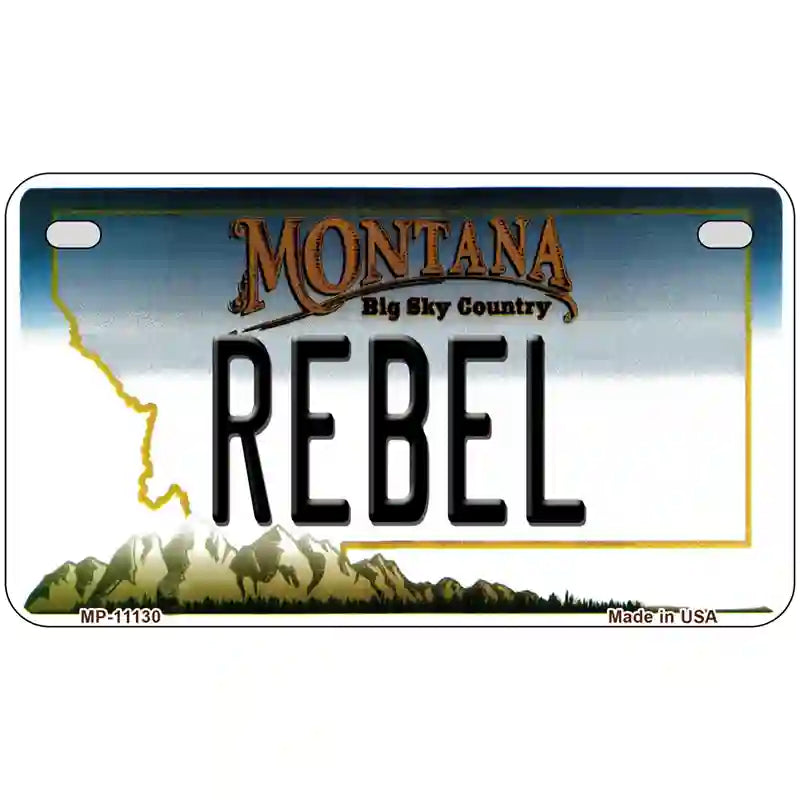 Rebel Montana State Novelty License Plate 7" x 4" (MP)