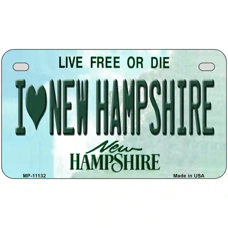 I Love New Hampshire State License Plate 7" x 4" (MP)