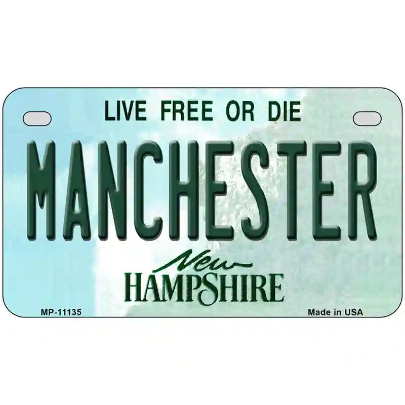 Manchester New Hampshire State License Plate 7" x 4" (MP)