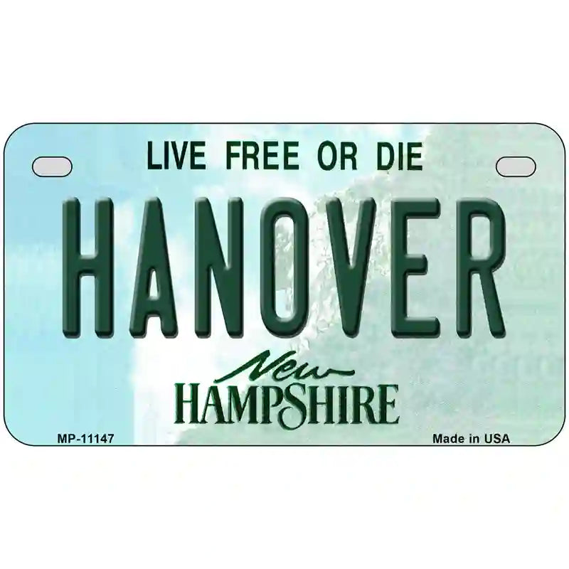 Hanover New Hampshire State License Plate 7" x 4" (MP)