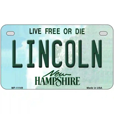 Lincoln New Hampshire State License Plate 7" x 4" (MP)