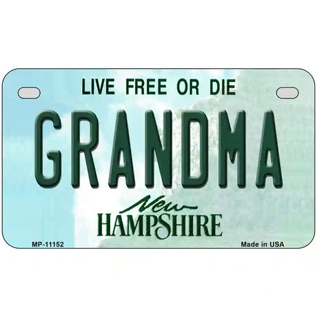 Grandma New Hampshire State License Plate 7" x 4" (MP)