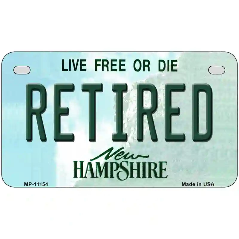 Retired New Hampshire State License Plate 7" x 4" (MP)