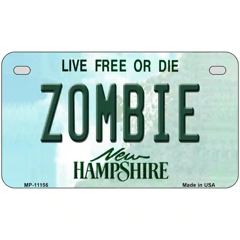 Zombie New Hampshire State License Plate 7" x 4" (MP)