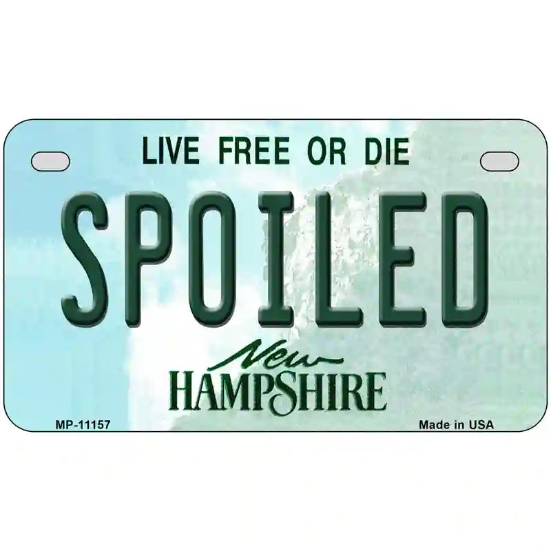 Spoiled New Hampshire State License Plate 7" x 4" (MP)