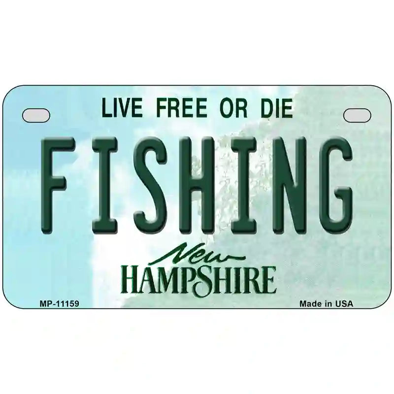 Fishing New Hampshire State License Plate 7" x 4" (MP)