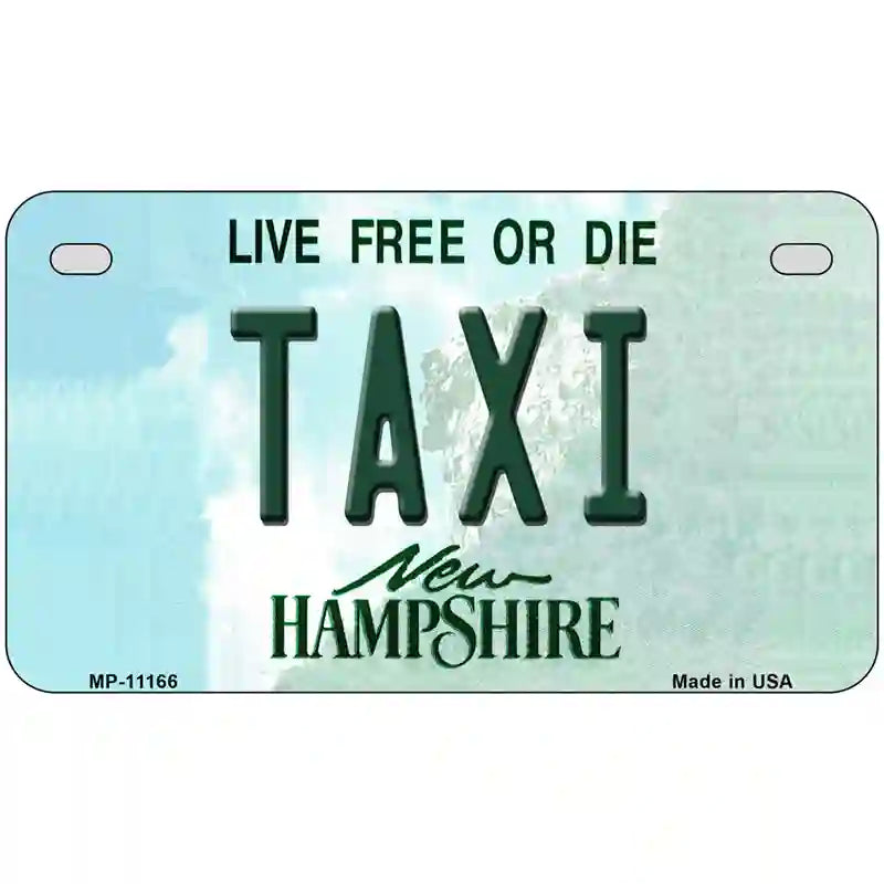 Taxi New Hampshire State License Plate 7" x 4" (MP)