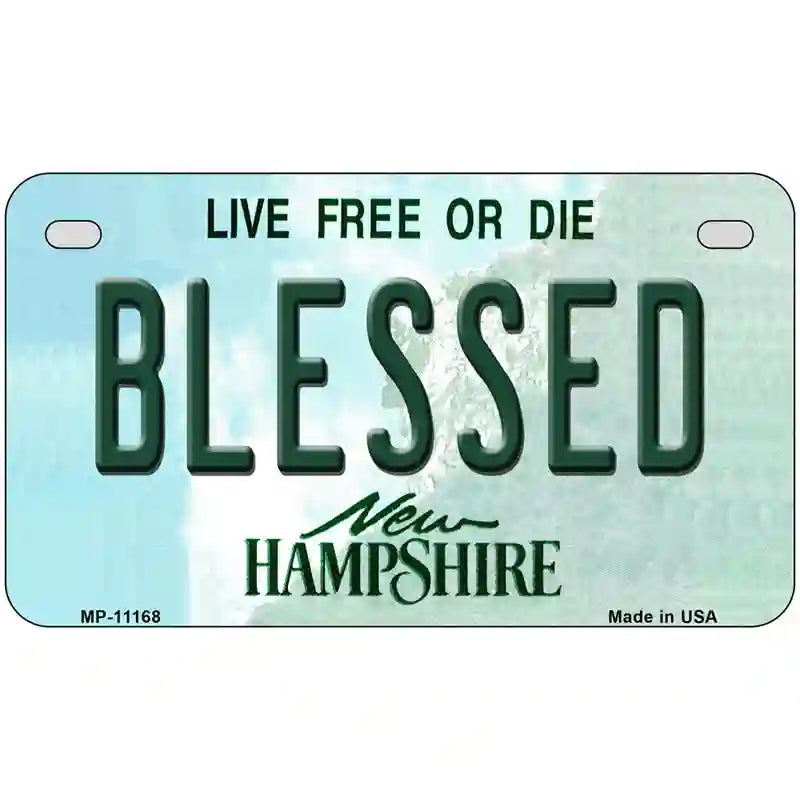 Blessed New Hampshire State License Plate 7" x 4" (MP)