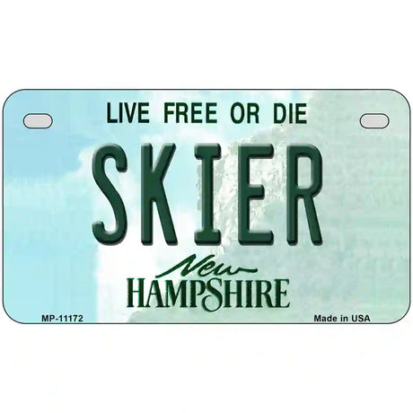 Skier New Hampshire State License Plate 7" x 4" (MP)