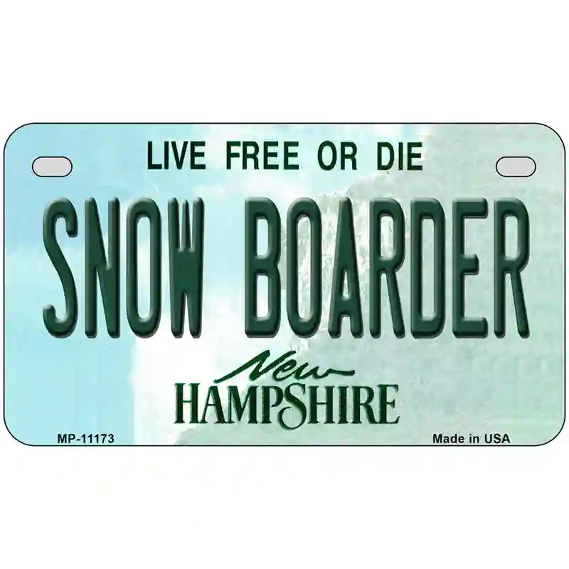 Snow Boarder New Hampshire State License Plate 7" x 4" (MP)