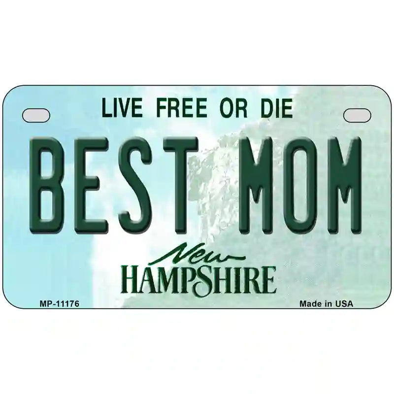 Best Mom New Hampshire State License Plate 7" x 4" (MP)