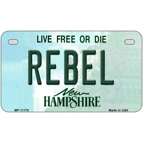 Rebel New Hampshire State License Plate 7" x 4" (MP)