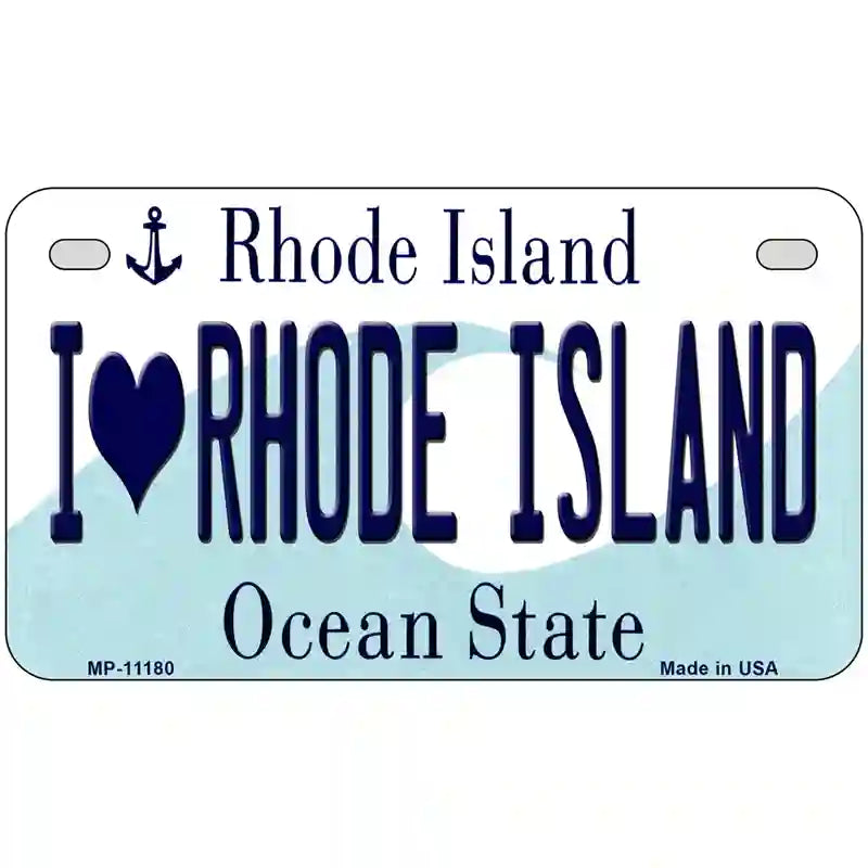 I Love Rhode Island State License Plate Novelty License Plate 7" x 4" (MP)