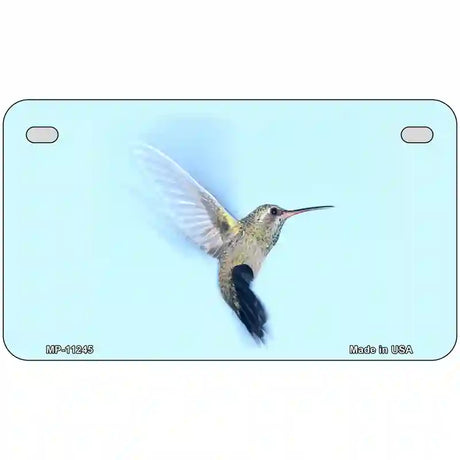 Hummingbird In Flight, Blue Novelty Metal License Plate 7" x 4" (MP)