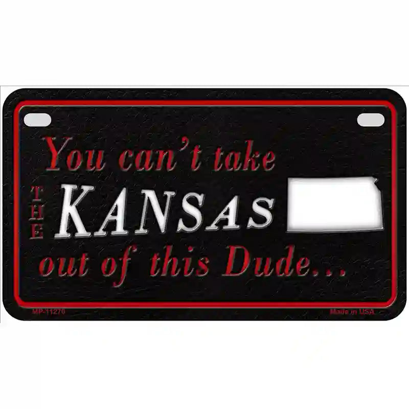 Kansas Dude Novelty Metal License Plate 7" x 4" (MP)