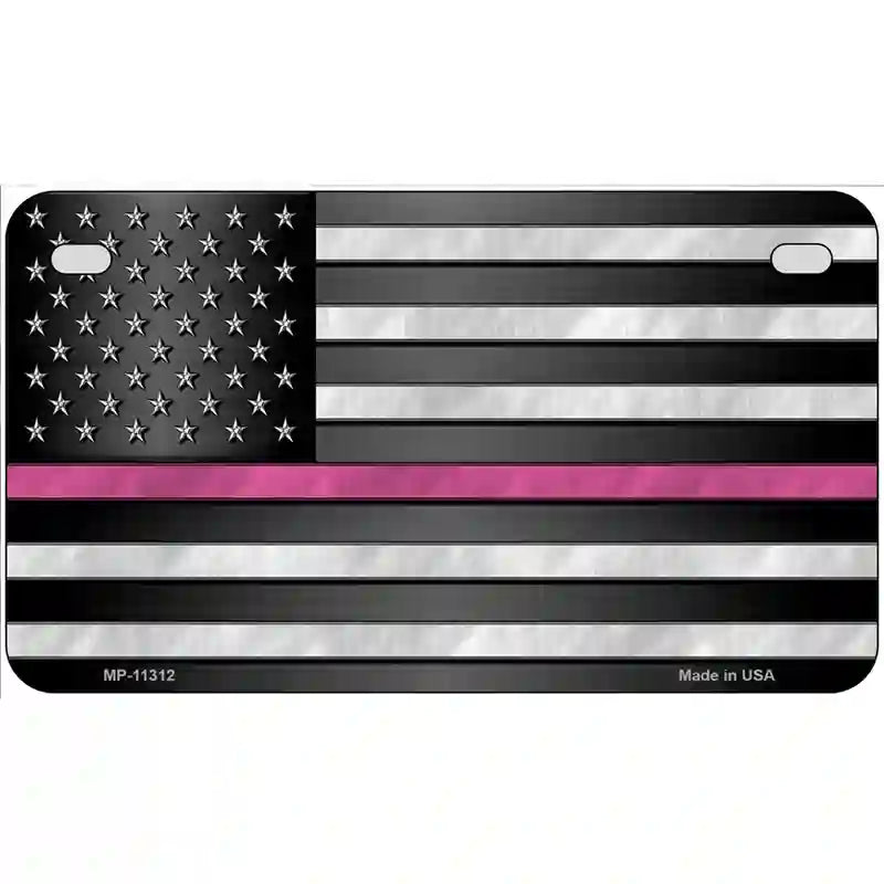 Thin Pink Line Novelty License Plate 7" x 4" (MP)