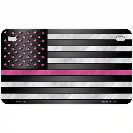 Thin Pink Line With Pink Stars Novelty License Plate 7" x 4" (MP)