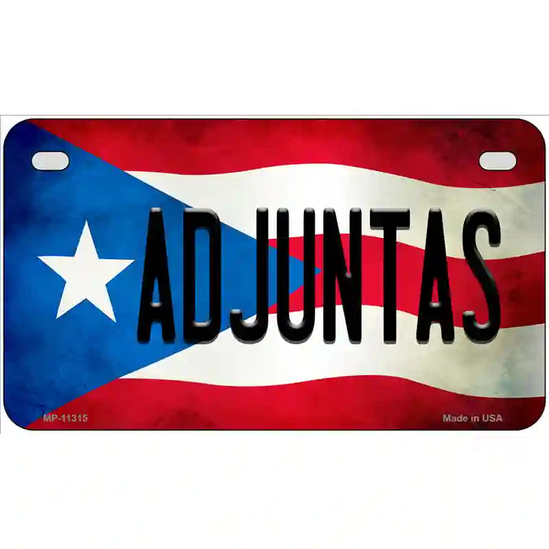 Adjuntas Puerto Rico Flag License Plate Metal Novelty 7" x 4" (MP)