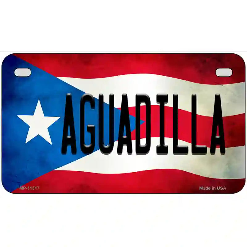 Aguadilla Puerto Rico Flag License Plate Metal Novelty 7" x 4" (MP)