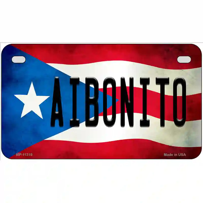 Aibonito Puerto Rico Flag License Plate Metal Novelty 7" x 4" (MP)