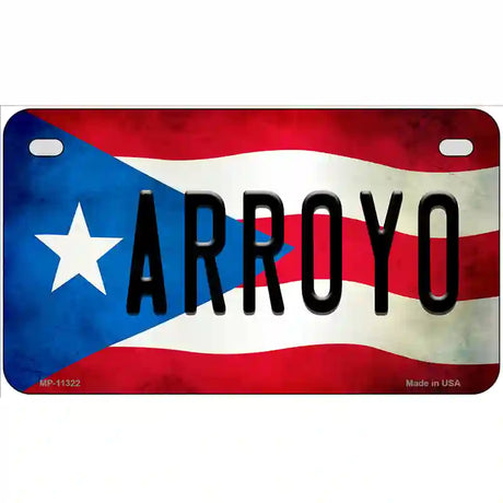 Arroyo Puerto Rico Flag License Plate Metal Novelty 7" x 4" (MP)