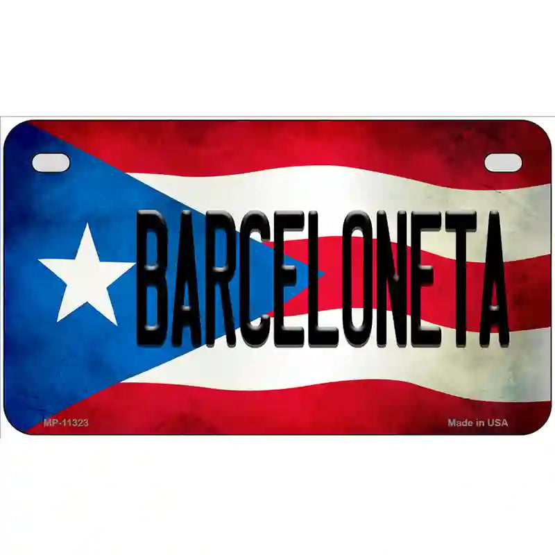 Barceloneta Puerto Rico Flag License Plate Metal Novelty 7" x 4" (MP)