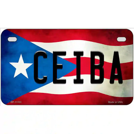 Ceiba Puerto Rico Flag License Plate Metal Novelty 7" x 4" (MP)