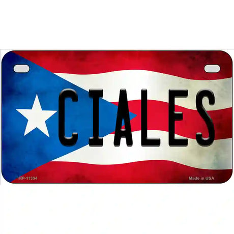 Ciales Puerto Rico Flag License Plate Metal Novelty 7" x 4" (MP)