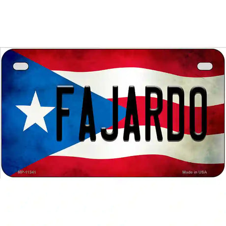 Fajardo Puerto Rico Flag License Plate Metal Novelty 7" x 4" (MP)