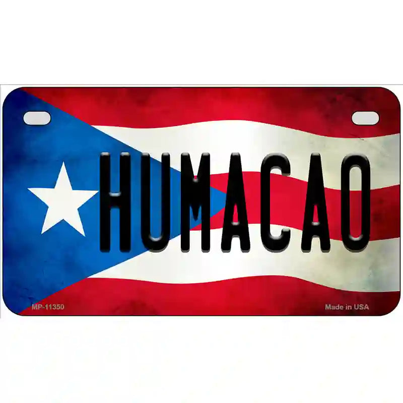 Humacao Puerto Rico Flag License Plate Metal Novelty 7" x 4" (MP)