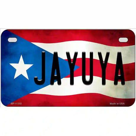 Jayuya Puerto Rico Flag License Plate Metal Novelty 7" x 4" (MP)