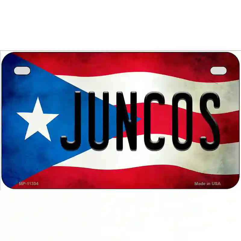 Juncos Puerto Rico Flag License Plate Metal Novelty 7" x 4" (MP)