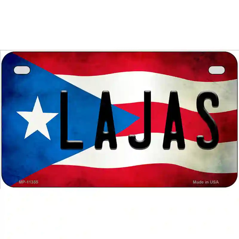 Lajas Puerto Rico Flag License Plate Metal Novelty 7" x 4" (MP)