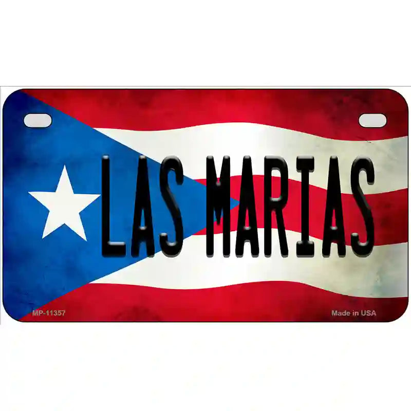 Las Marias Puerto Rico Flag License Plate Metal Novelty 7" x 4" (MP)